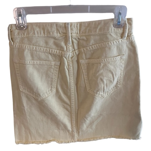 Sandrine Rose Yellow Denim Mini Skirt Embroidered Hummingbird NWT Size 25 - Picture 4 of 8